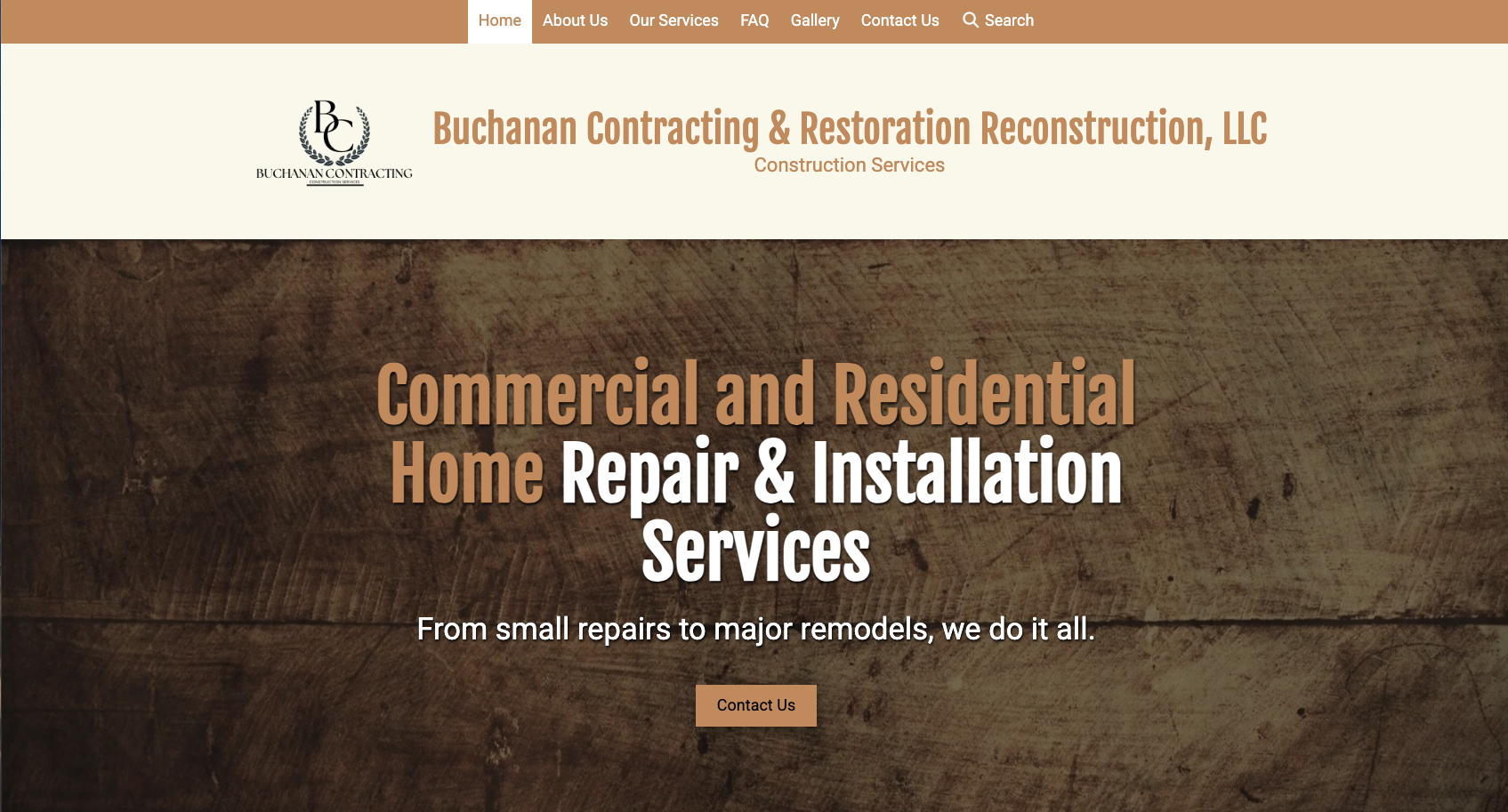 Buchanan Contracting website by PeachSites