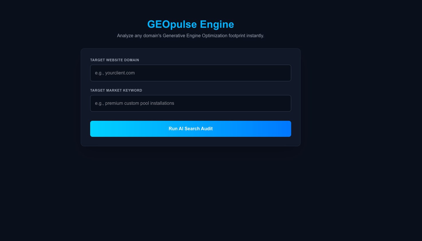 GEO Pulse generative engine optimization tool